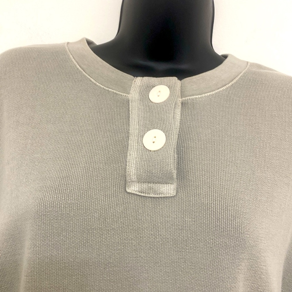 Rails Erin Cropped Ribbed Henley Sweatshirt Small - Picture 3 of 5